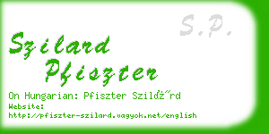 szilard pfiszter business card